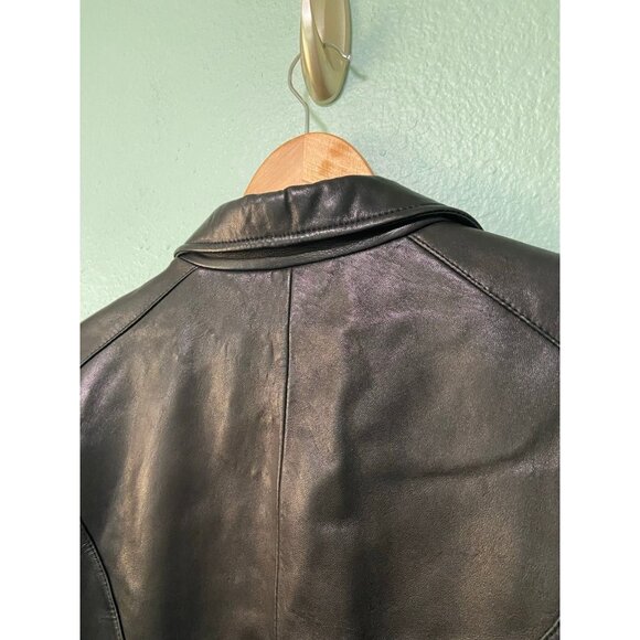 Worthington Lambskin Leather Women's Black Jacket with Buttons Size Large - Picture 6 of 8